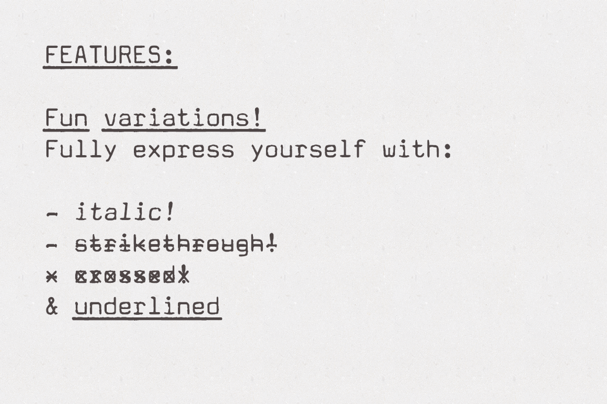 Amateur Typewriter monospaced font preview 3