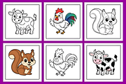 Patch Animals Coloring Pages, an Animal Illustration by Coco Bloom (Thumbnail 2 of 5)