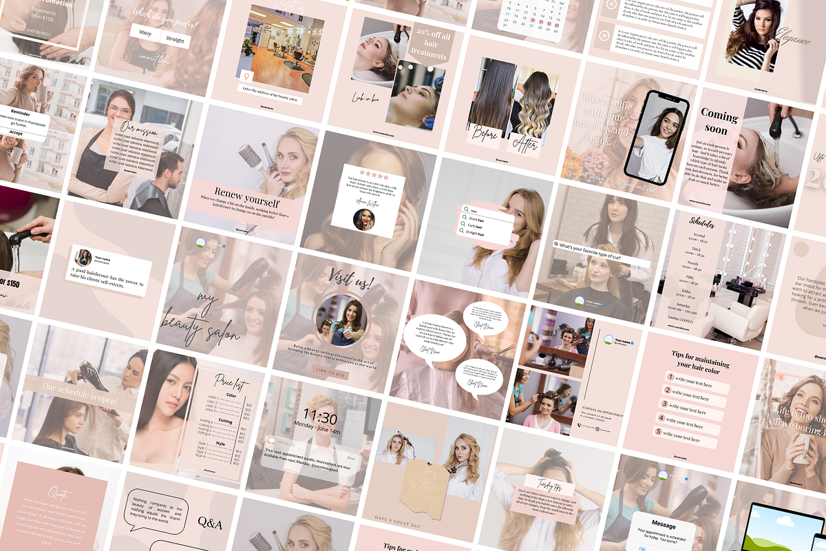 Hairdresser Canva Templates Bundle, a Social Media Template by Canvagator (Photo 2 of 3)