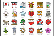 Japanese travel line icons, a Decorative Illustration by Vector Tradition (Thumbnail 3 of 3)