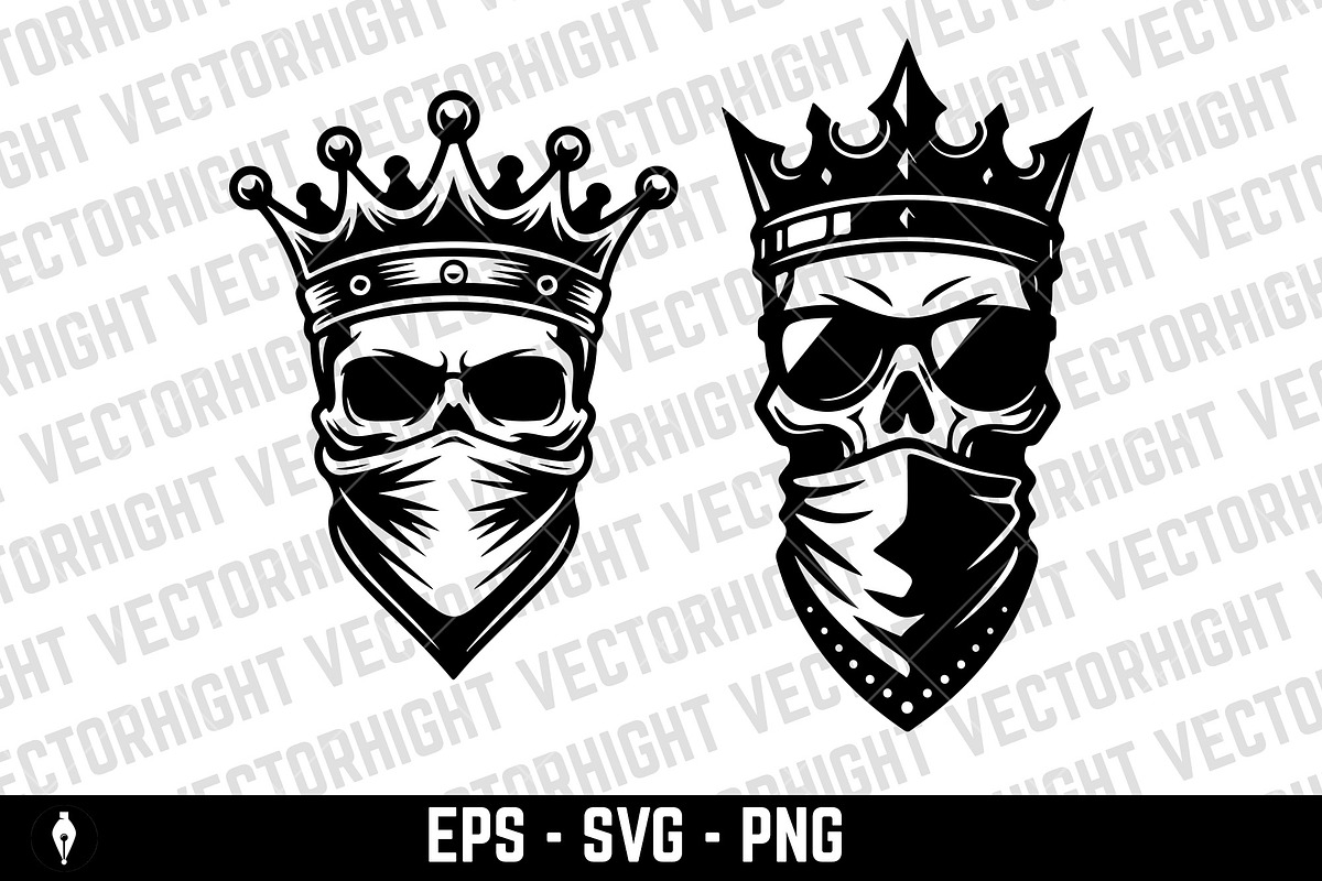 Human skull wearing a royal crown, a Person Illustration by Vectorhight (Photo 4 of 4)