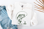 Bass Fishing PNG, Digital Download,, an Illustration by SharpMarketplace (Thumbnail 4 of 9)