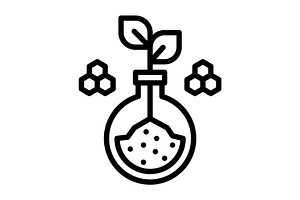 Biotechnology bioscience black icon, an Outline Icon by Creative priyanka
