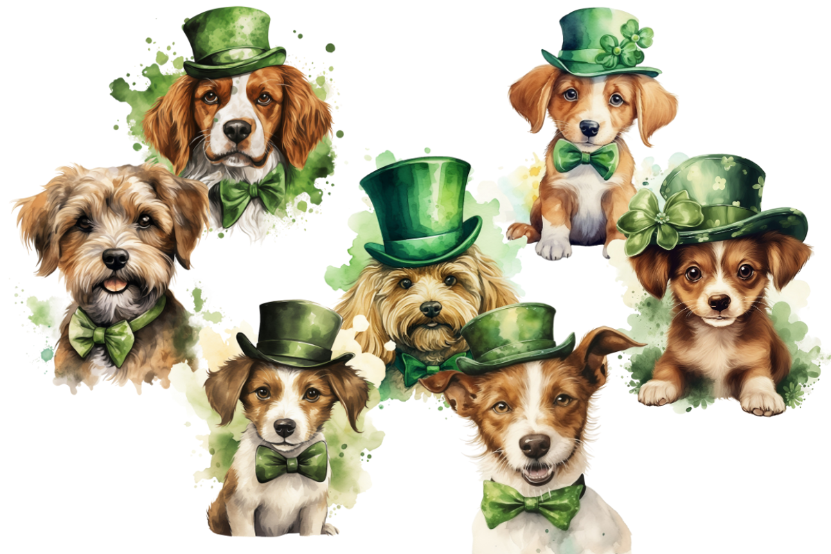 St. Patrick's Cute Dog Cliparts, an Animal Illustration by Mash Mash Stickers (Photo 4 of 9)
