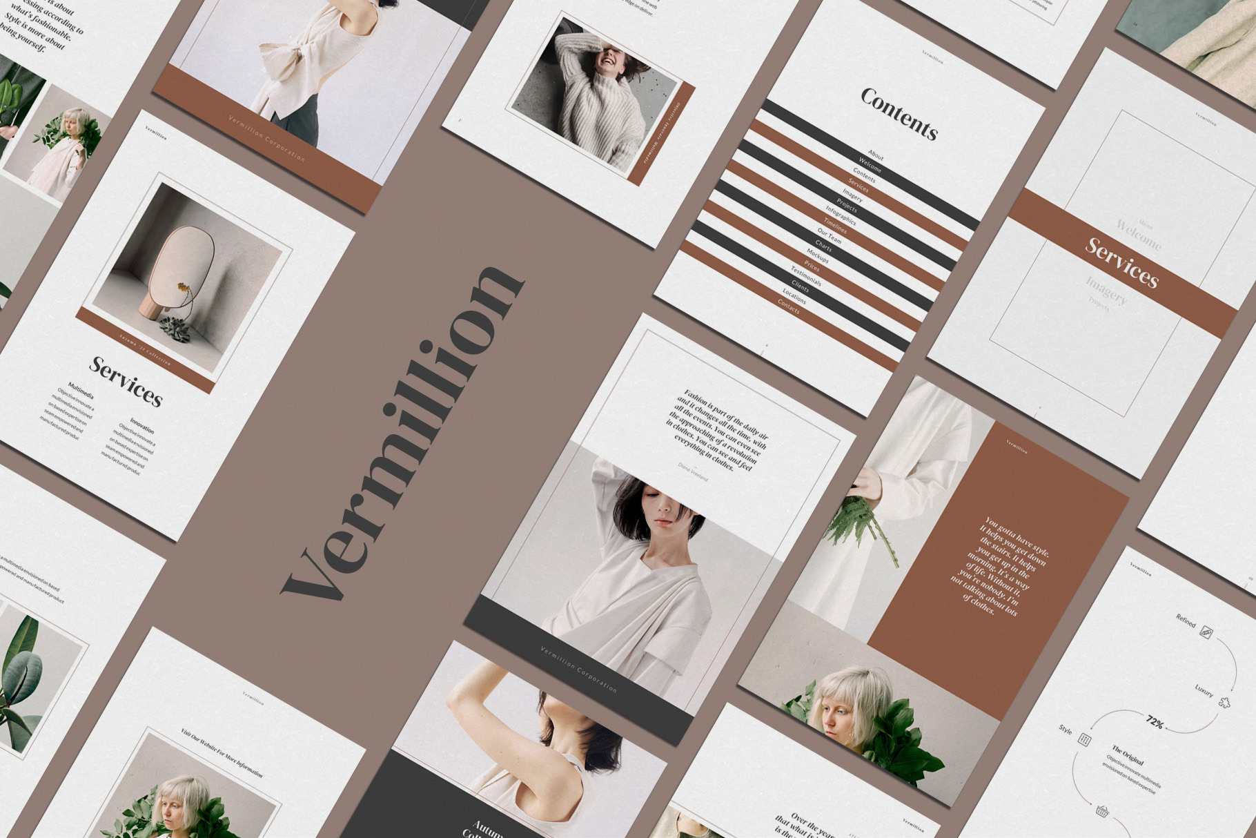 Vermillion Vertical Keynote, a Presentation Template by SlideStation