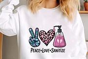 Peace love sanitize leopard heart pe, an Illustration by CrexoraLab (Thumbnail 2 of 4)