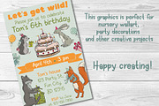 Woodland birthday vector clipart, an Object Graphic by Trinibis (Thumbnail 4 of 4)