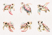 Summer Sea Turtle Clipart, an Illustration by CreationArt (Thumbnail 7 of 7)