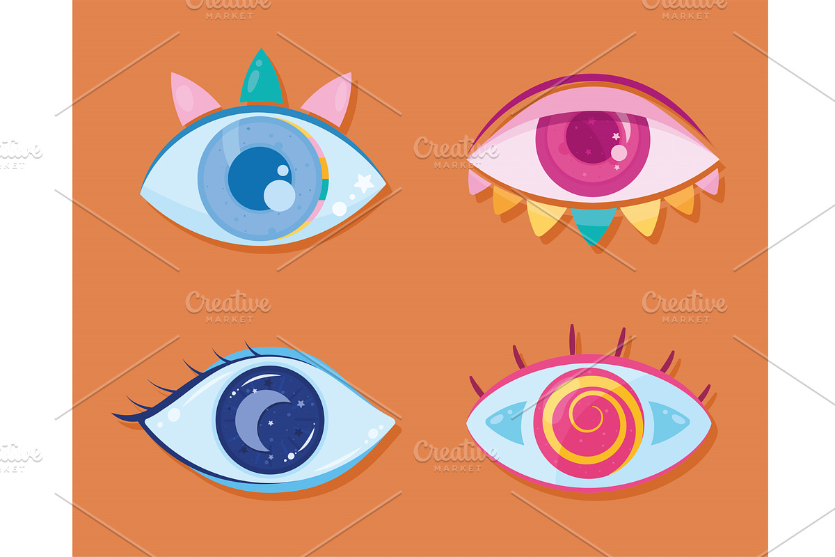 four eyes human icons, an Object Illustration by studiogstock