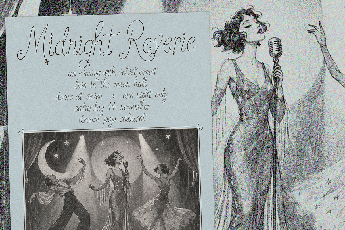 Celestial Grief, a Script Font by Lilithcollageart (Photo 6 of 8)