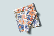 Peach & Blue Watercolor Florals, a Pattern Graphic by NancyDzines (Thumbnail 2 of 3)