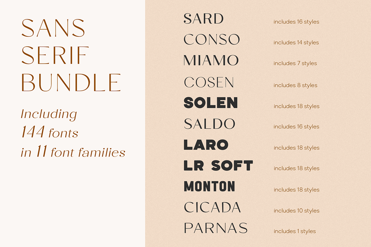 Sans Serif Bundle, a Sans Serif Font by Larin Type Co. (Photo 2 of 12)