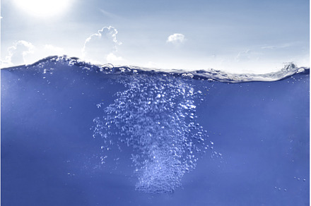 the abstract underwater bubbles in