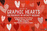 Graphic Hearts Procreate/Affinity, a Brush Add-On by DeloresArt (Thumbnail 1 of 15)