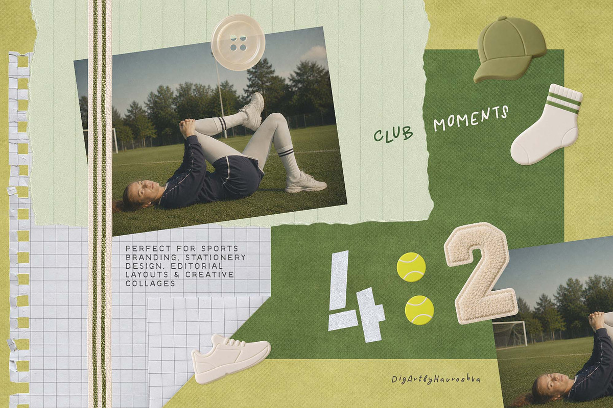 Playful Sports Stationery, an Object Graphic by DigARTbyHavroshka (Photo 3 of 12)