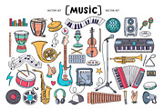 Vector set on the theme of music, an Object Graphic by Olga Chuklay (Thumbnail 1 of 2)