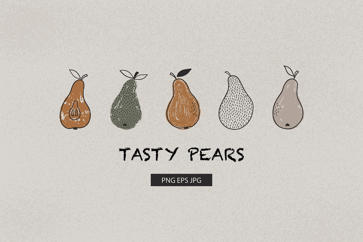Tasty pears. Hand-drawn fruit., a Pattern Graphic by Alona Savchuk (Photo 1 of 6)