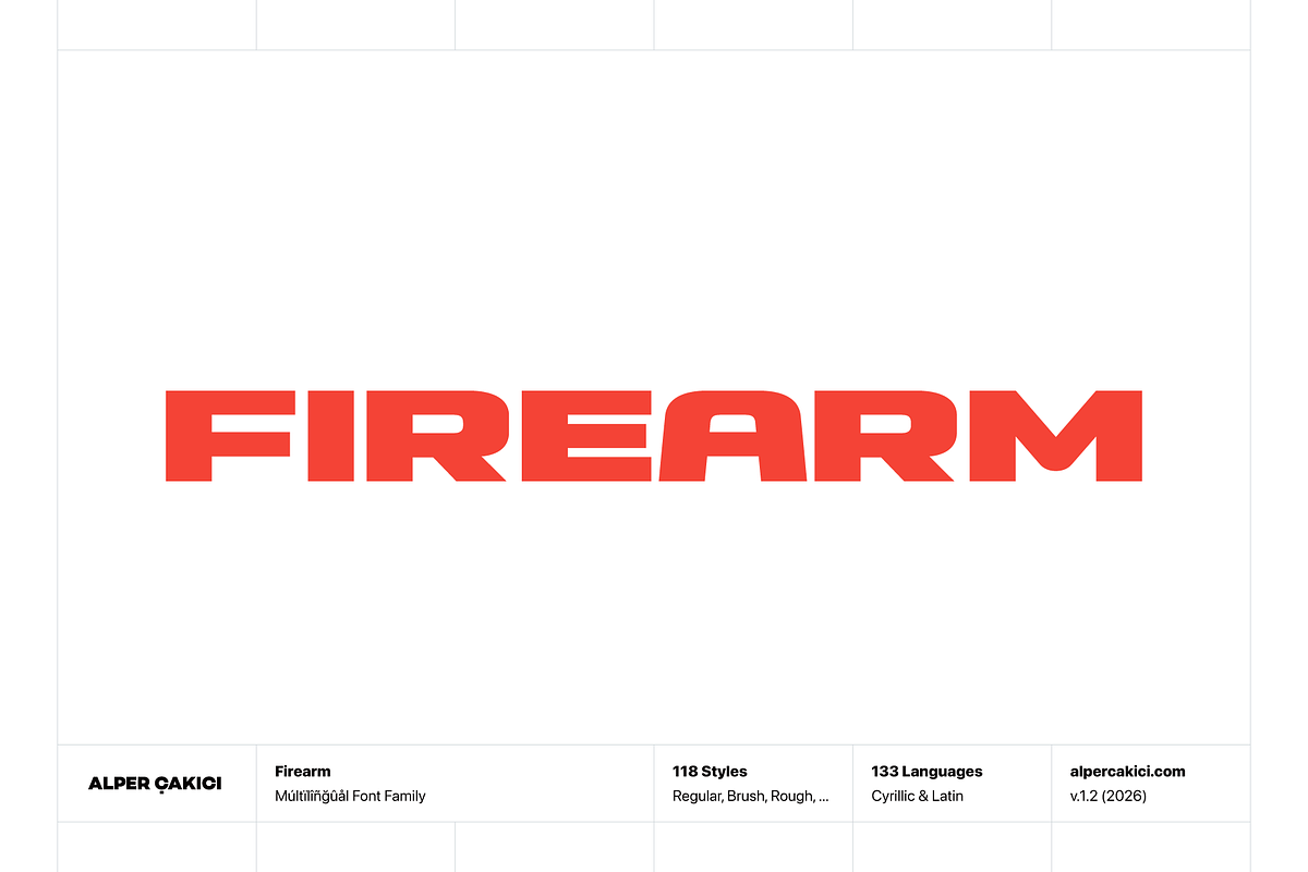 Firearm Cyrillic Heavy Typeface, a Sans Serif Font by alpercakici (Photo 1 of 13)
