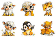 Whimsical Funny Animal Clipart, a Seasonal Illustration by CreationArt (Thumbnail 4 of 5)