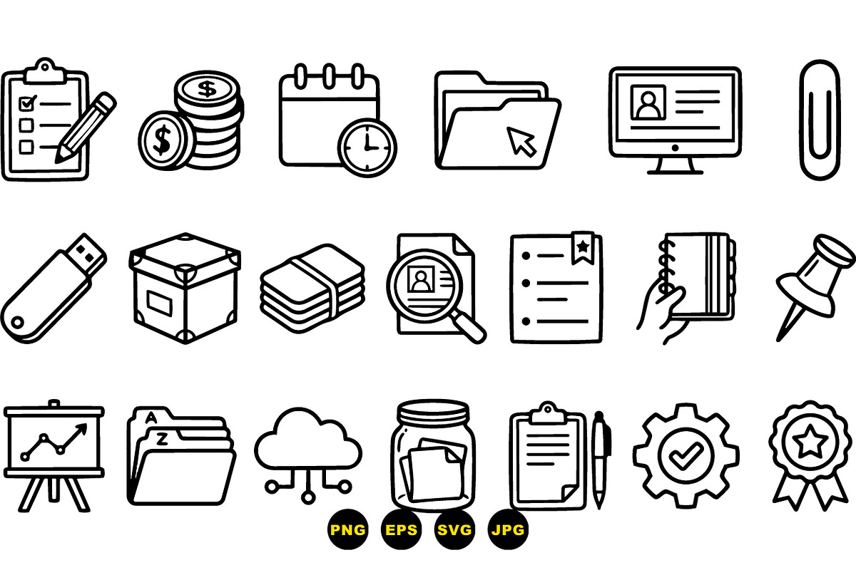 Business Office Icon Pack, an Illustration by designvectx (Photo 3 of 3)