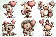 Christmas Animals With Balloon, an Illustration by Creative Art (Thumbnail 4 of 10)