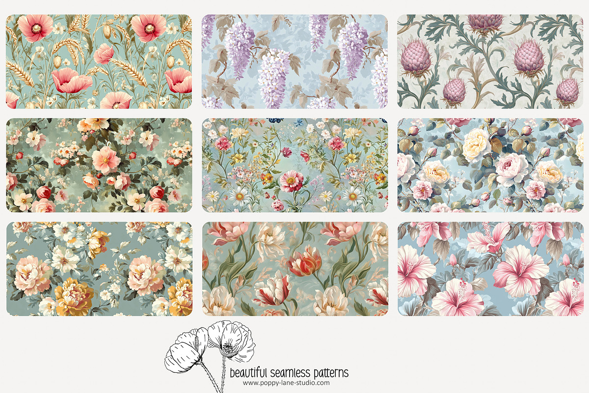 70 baroque floral seamless pattern, a Pattern Graphic by Poppy Lane Studio (Photo 6 of 10)