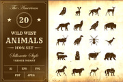 Wild West Animals Icons, a Solid Icon by Buqancreative (Thumbnail 1 of 3)