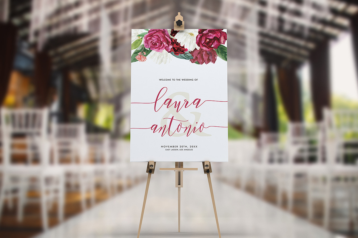 Welcome Sign Template Canva, an Invitation Template by ShineOnWedding (Photo 8 of 10)