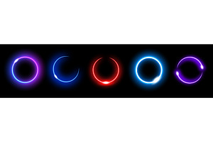 Vibrant neon circles showcasing, an Illustration by skripnikbb