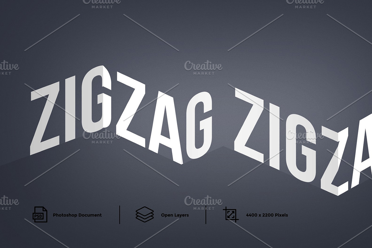 Zig Zag Text Effect Design Layer Sty, a Layer Style Add-On by shahsoft (Photo 1 of 2)