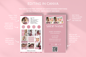 Blush Pink QR Business Card