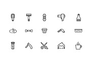 Barber Shop Line Icon Set, an Outline Icon by studiogstock (Thumbnail 4 of 4)