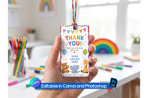 Birthday Favor tag Mockup