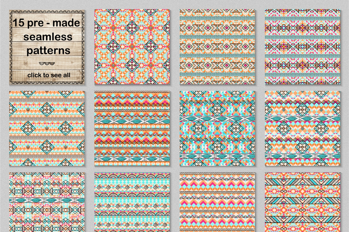 Geometric Ethnic Patterns, a Pattern Graphic by Irina Skaska (Photo 5 of 10)
