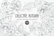 Delicate Autumn Collection, a Seasonal Illustration by GVGraphics (Thumbnail 1 of 15)