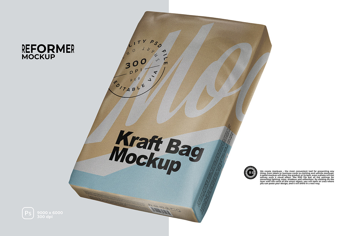 Kraft Bag Mockup, a Packaging Mockup by Reformer Mockup (Photo 3 of 6)