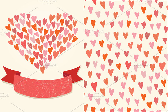 Hearts Pattern And A Greeting Card