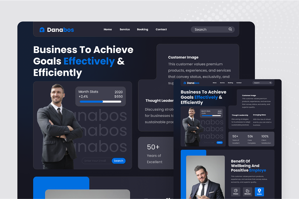 Danabos - Business Landing Page, a Landing Page Template by SquidPixey (Photo 2 of 5)