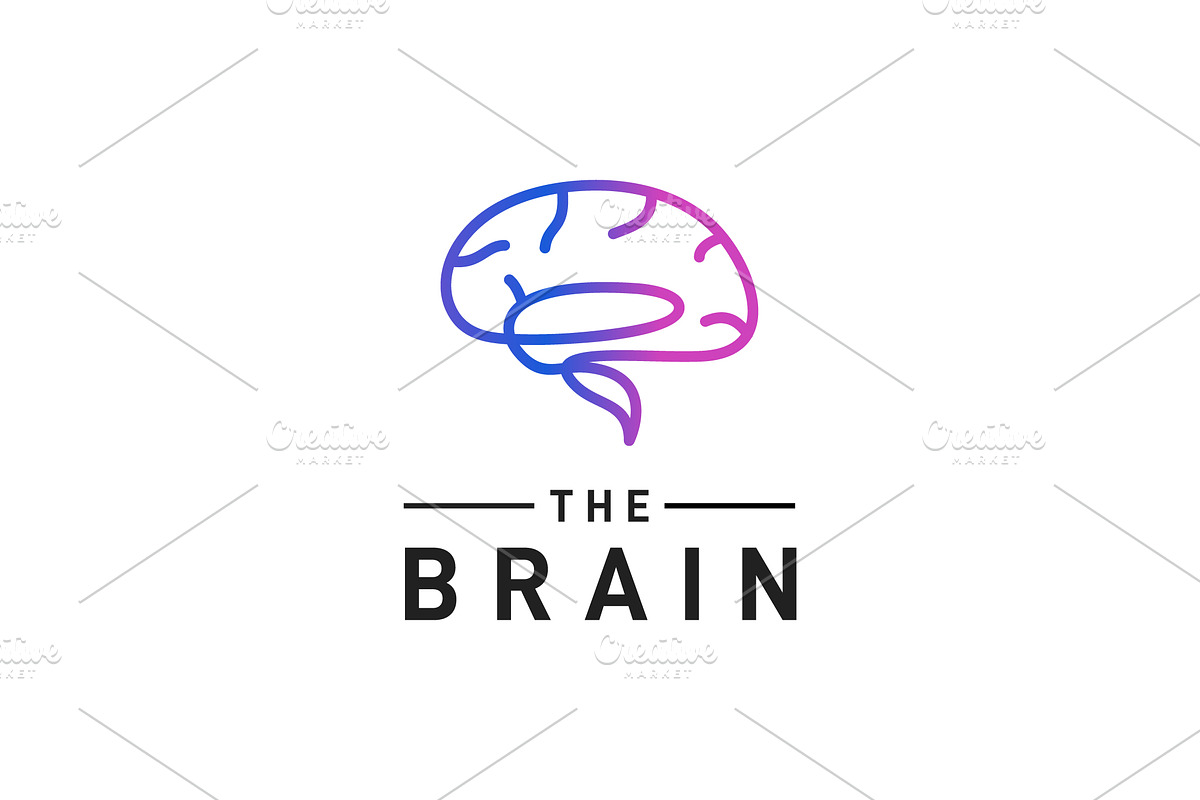 Creative Brain Line Logo Design, a Branding & Logo Template by yanuart