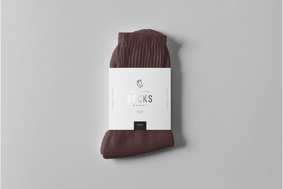 Socks Package Mock-up, a Product Mockup by zippypixelstudio (Photo 2 of 10)