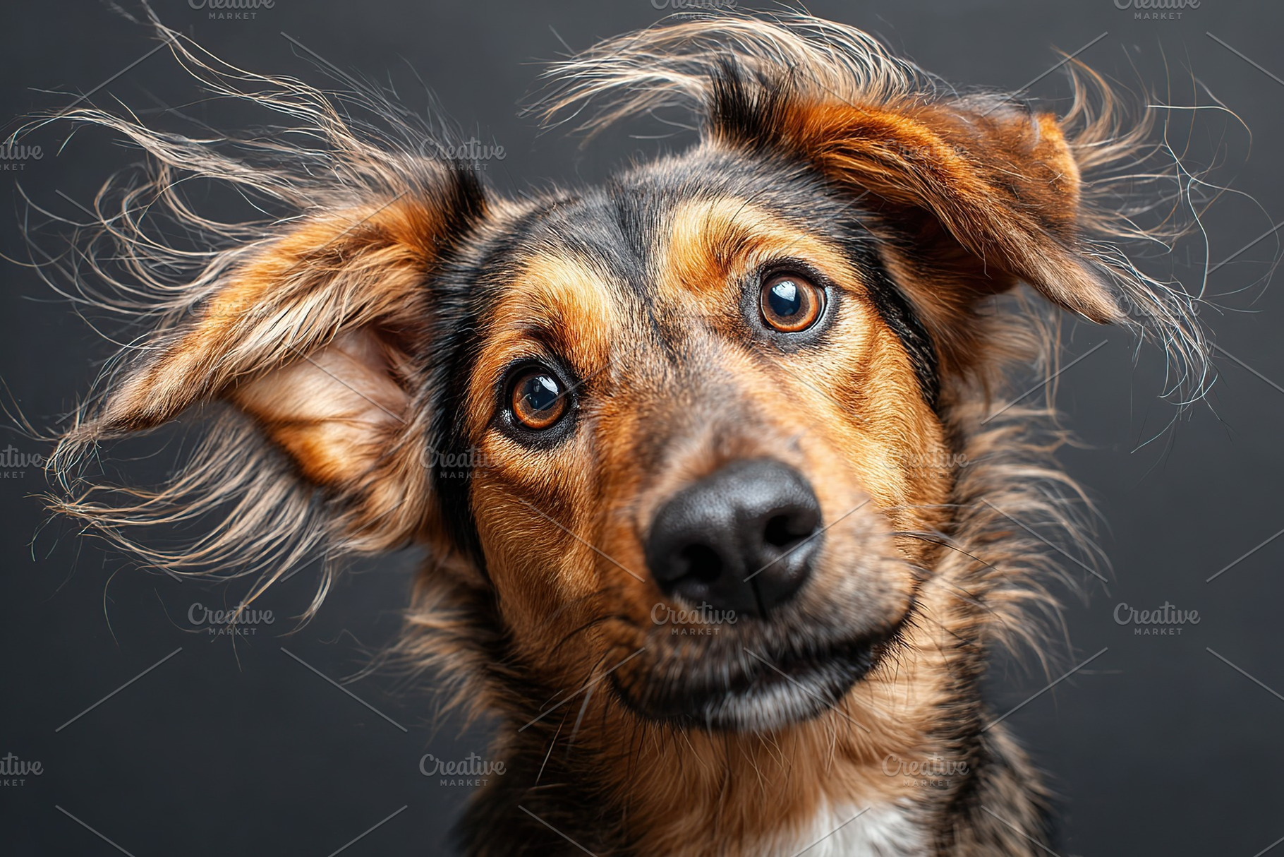 Close-up portrait of a curious dog, an Animal Photo by AlyaAnd
