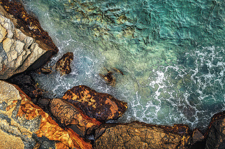 Rocky Shoreline With Clear Turquoise, a Photo by Tanuart
