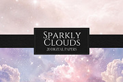 Sparkly Dreamy Cloud Digital Paper, a Background Graphic by Business Chic (Thumbnail 6 of 6)