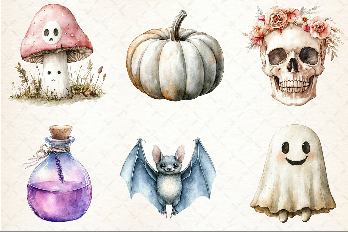 Neutral Pastel Spooky Clipart, an Illustration by Rose Art (Photo 4 of 7)