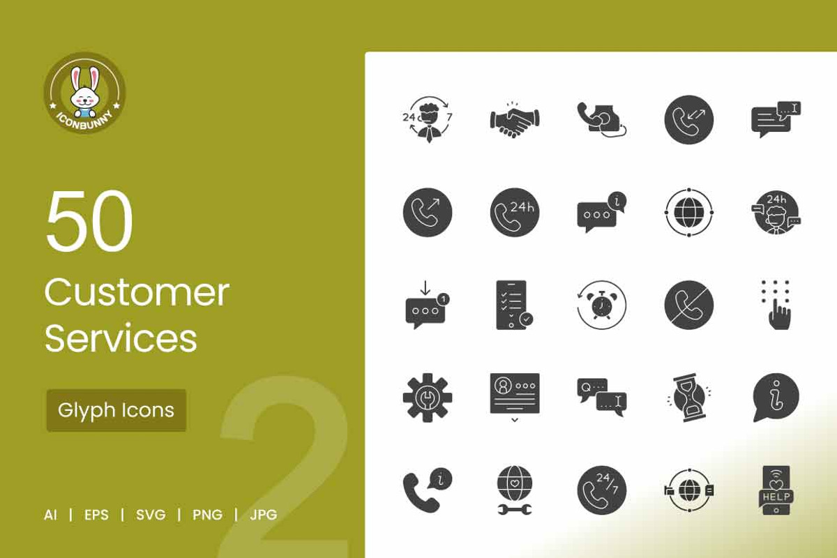 Customer Services Glyph Icons, an Icon by IconBunny (Photo 1 of 2)