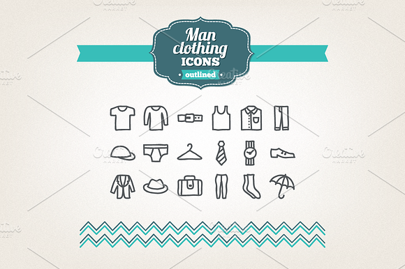 Hand Drawn Man Clothing Icons