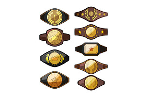 Championship belts collection, an Object Illustration by pikepicture