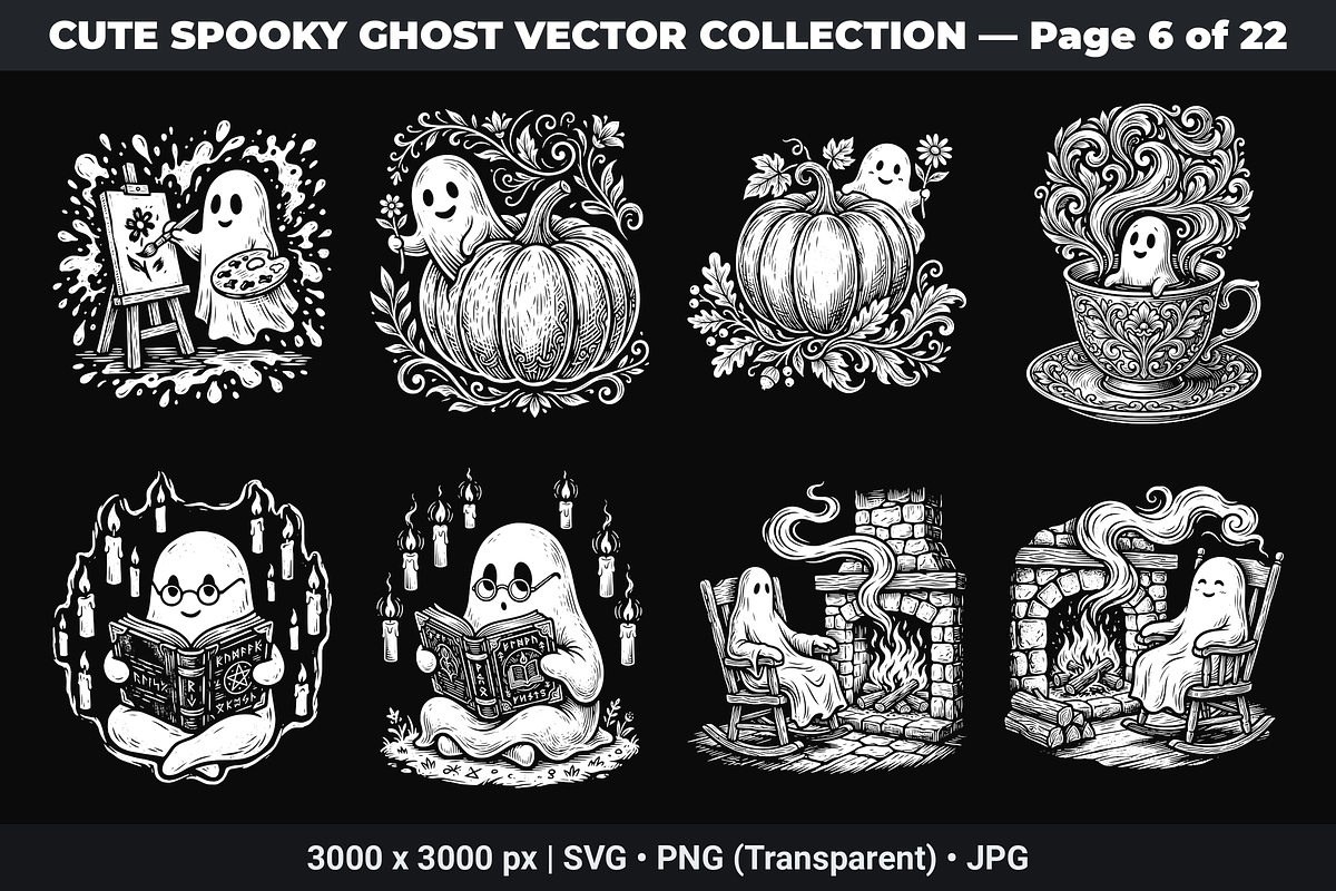 Cute Ghost SVG Bundle Vol - 01, an Object Graphic by XPERTDESIGNER (Photo 17 of 21)