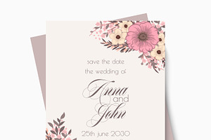 Wedding invitation card template