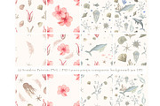 Oceanic Dreams Watercolor Clipart, a Pattern Graphic by Nadia Semyroz (Thumbnail 2 of 10)